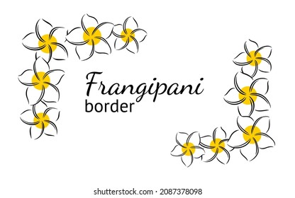 Frangipani oder Plumeria exotische Sommerblume. Graviert Frangipani einzeln auf weißem Hintergrund. Umfassende Vektorgrafik