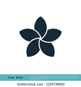 Frangipani Plumeria Flower Icon Vector Logo Template Illustration Design. Vector EPS 10.