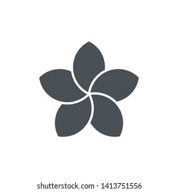 Frangipani plumeria Flower icon vector template flat design 