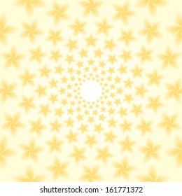 Frangipani psychedelic concentric floral ornament vector illustration