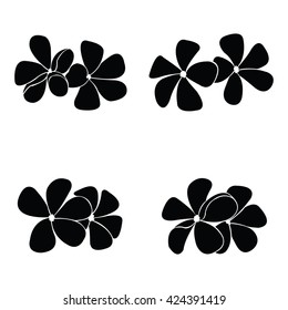 frangipani silhouettes for design vector