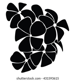 frangipani silhouettes for design vector