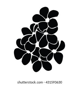 frangipani silhouettes for design vector