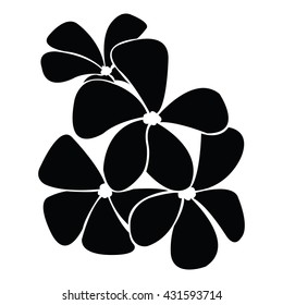 frangipani silhouettes for design vector