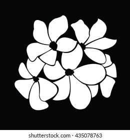 frangipani silhouettes for design vector