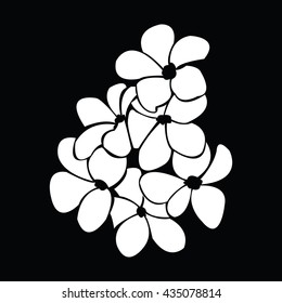 frangipani silhouettes for design vector
