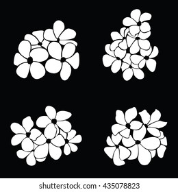 frangipani silhouettes for design vector