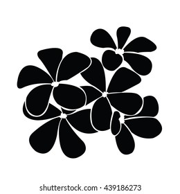 frangipani silhouettes for design vector