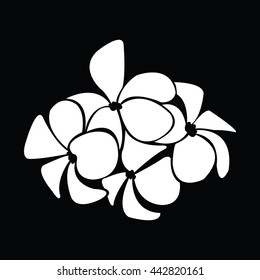frangipani silhouettes for design vector