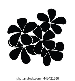 frangipani silhouettes for design vector