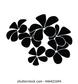 frangipani silhouettes for design vector