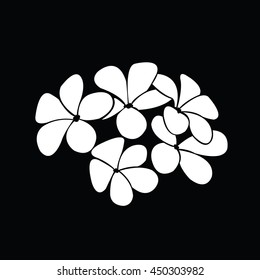 frangipani silhouettes for design vector