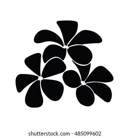 frangipani silhouettes for design vector