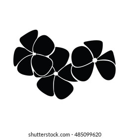 frangipani silhouettes for design vector