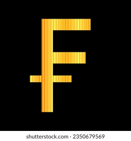 Frank icon on black background. Vector illustration.