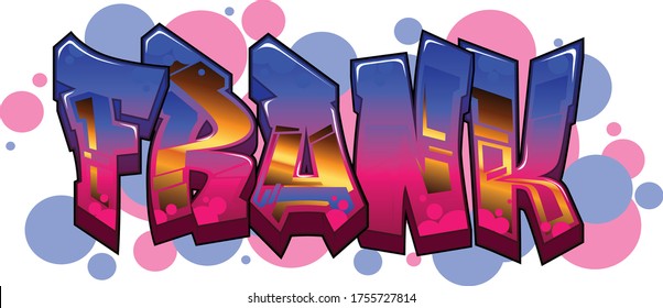 Frank Name Text Graffiti Word Design