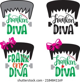 Franken Diva Halloween Vector File