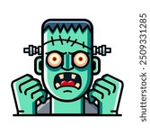 frankenstein angry expression. halloween event