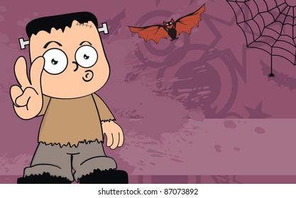 frankenstein cartoon background in vector format