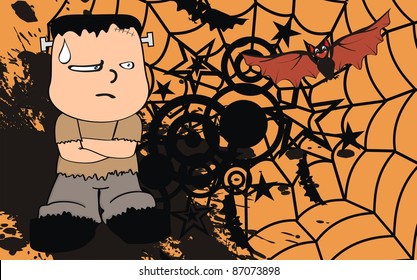 frankenstein cartoon background in vector format