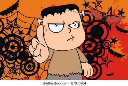 frankenstein cartoon background in vector format