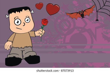 frankenstein cartoon background in vector format