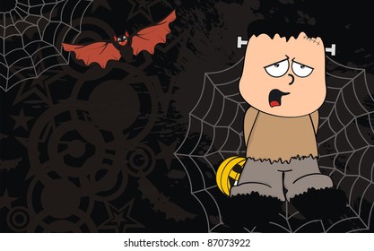 frankenstein cartoon background in vector format