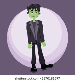 Frankenstein cartoon character vector illustration graphic