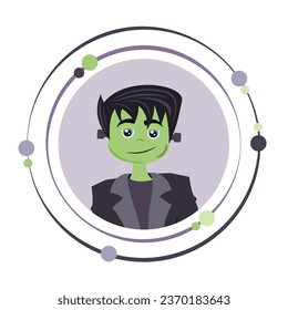 Frankenstein cartoon character vector illustration graphic icon