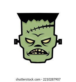 Frankenstein Cartoon Cute Halloween Vector.