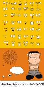 frankenstein cartoon set in vector format
