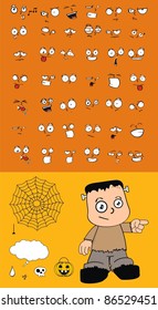 frankenstein cartoon set in vector format