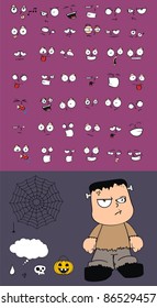 frankenstein cartoon set in vector format