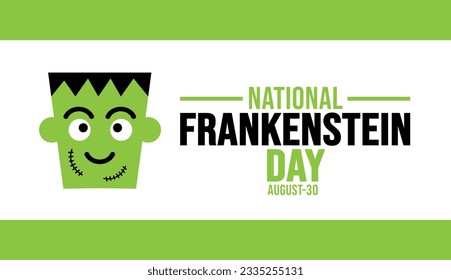 Frankenstein Day background template. Holiday concept. background, banner, placard, card, and poster design template with text inscription and standard color. vector illustration.