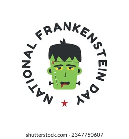 Frankenstein day design template good for celebration greeting. frankeinstein vector illustration. flat design. eps 10.