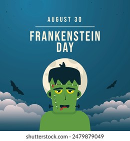 Frankenstein Day. Flat art design. Vector design. Good for usage template celebration. eps 10. 