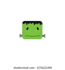 frankenstein face simple clip art vector illustration