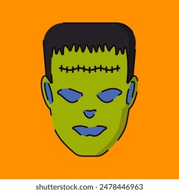 Frankenstein Festival Mask Vector Illustration