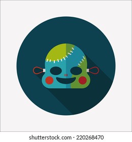 Frankenstein flat icon with long shadow,eps10