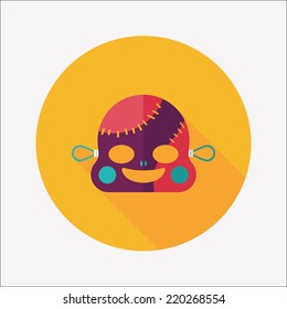 Frankenstein flat icon with long shadow,eps10