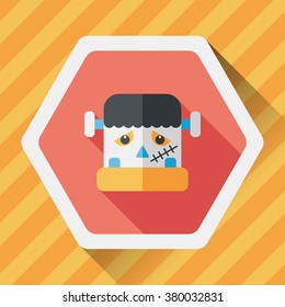 Frankenstein flat icon with long shadow,eps10