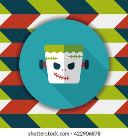 Frankenstein flat icon with long shadow,eps10