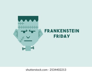 Viernes de Frankenstein. Vector de diseño plano. Eps 10.