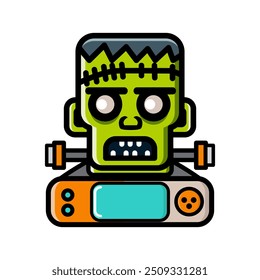 Frankenstein Halloween Cartoon Farbige Clip Art