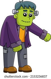 Frankenstein Halloween Cartoon Colored Clipart