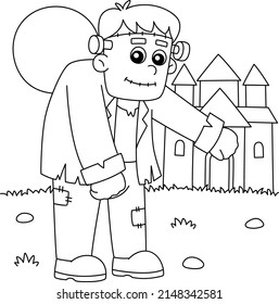 Frankenstein Halloween Coloring Page for Kids