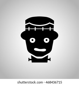 Frankenstein head icon on the background