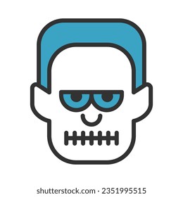 Frankenstein head icon vector on trendy style for design and print