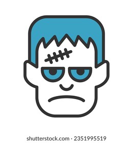 Frankenstein head icon vector on trendy style for design and print