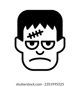 Frankenstein head icon vector on trendy style for design and print